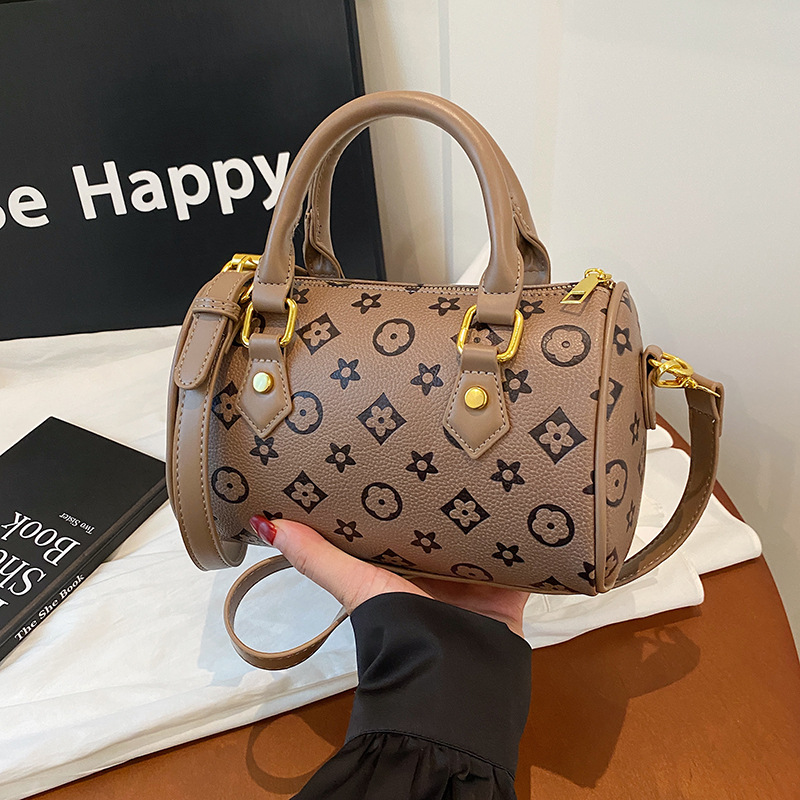 Fashion Printed Handbag Large Capacity Versatile Commuter Boston Bag For Women Luxury Single Shoulder Crossbody Bag - Thumbnail 7