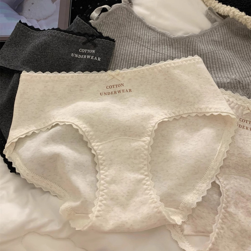 10A antibacterial French raw cotton mid-waist seamless cotton lengthened crotch plus size class a baby cotton cotton women's underwear