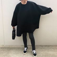 现货 跨境日系乐天ins亚马逊外贸日韩宽松大版蝙蝠袖荷叶边卫衣女