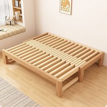 橡胶木实木沙发床多功能伸缩折叠床榻榻米拉床小户型一体两用批发