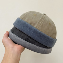 澳腾新款春秋水洗棉瓜皮帽情侣街头嘻哈软顶唐帽四季百搭地主帽男