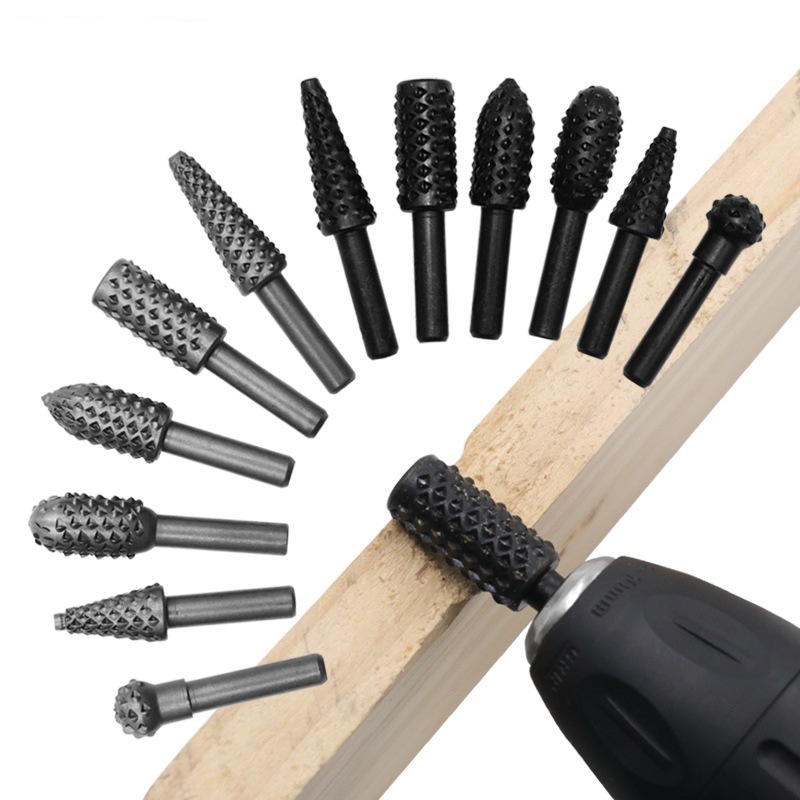 6支装木工异形旋转锉刀 木雕根雕铣刀打磨头套装 电动旋转锉刀头