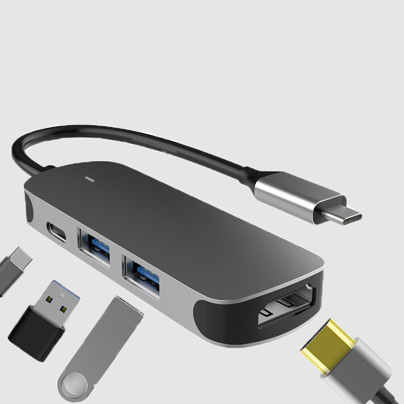 新品type-c 擴展塢usb c hub PD快充四合一集線器HPTV4K拓展塢