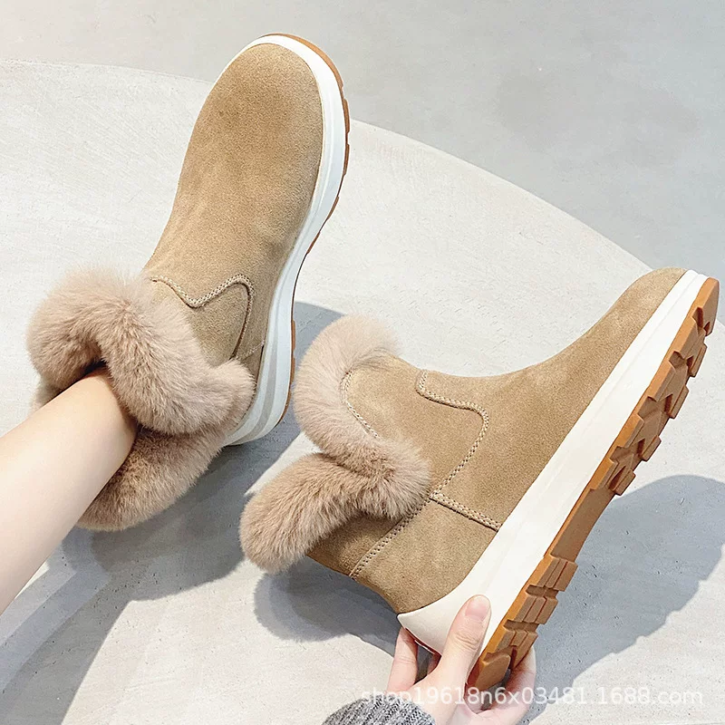 Теплые ботинки на платформе, обувь, натуральная кожа