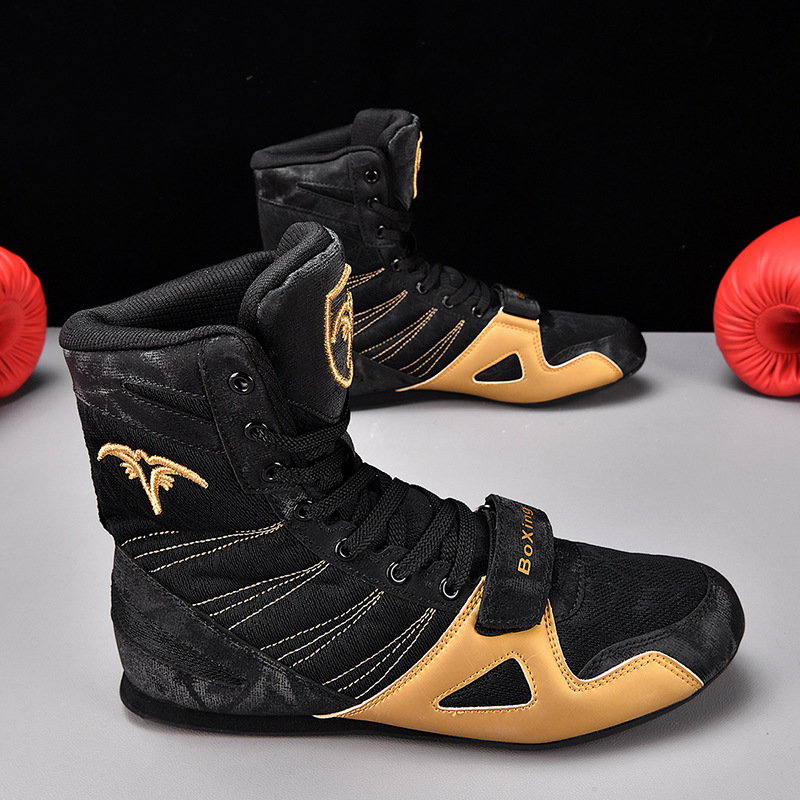 Professional Boxing Shoes, Sanda Fighting Shoes, Non-Slip and Wear-Resistant Martial Arts Training Shoes, Taekwondo, Muay Thai, Men's Fighting Shoes, Indoor