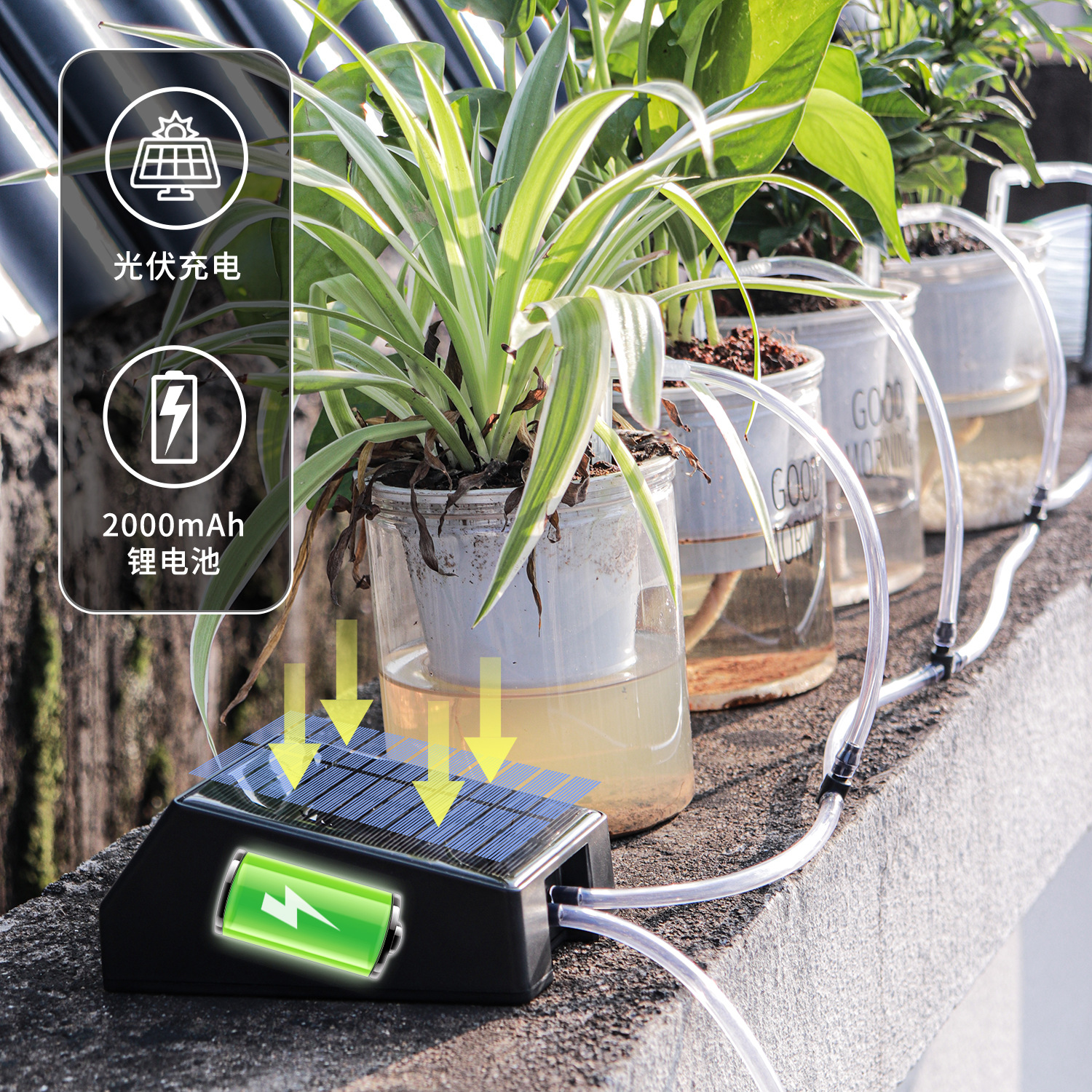 Temporización solar Dispositivo de riego automático inteligente dispositivo de riego jardinería perezoso flor planta en maceta sistema de riego por goteo