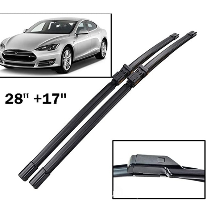 Applicable à Tesla Model S 2012-2017 pare-brise avant et arrière désossé ensemble de lame d'essuie-glace
