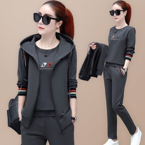 Mother's Fashionable Fashion Western Style Sportswear suit Women's Wear 2025 Spring and Autumn New Casual Sweatshirt Three-Piece Set Mother's Fashionable Fashion Western Style Sportswear suit Women's Wear 2025 Spring and Autumn New Casual Sweatshirt Three-Piece Set