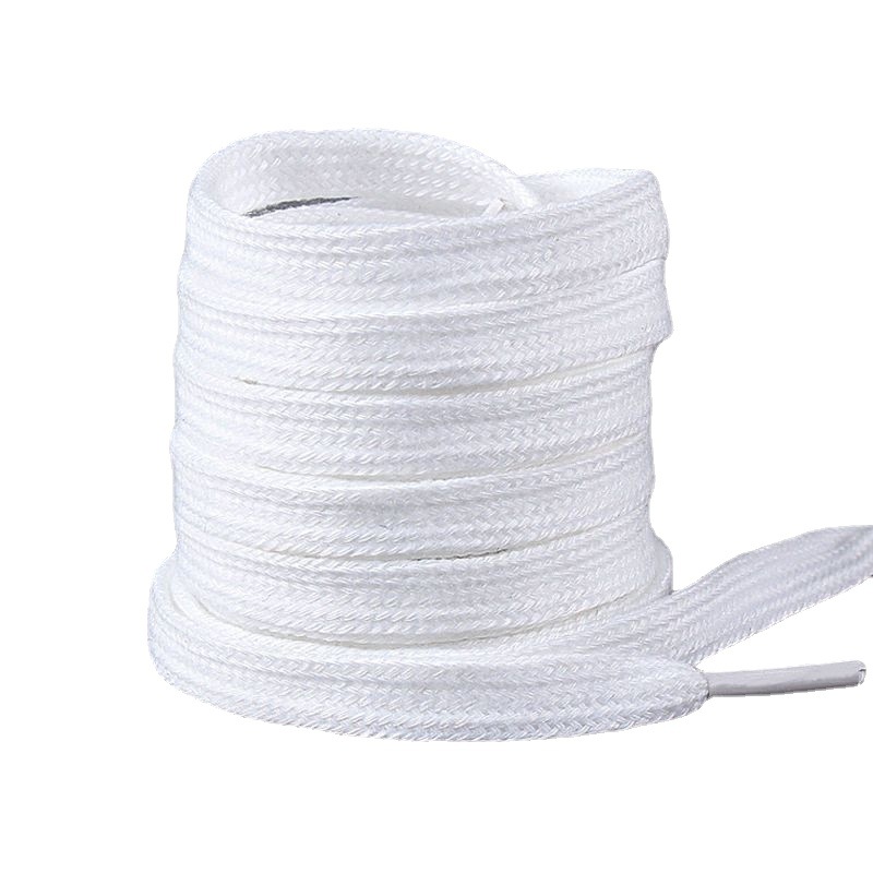 Dây giày cotton phẳng phù hợp với các loại giày vải, giày thể thao, giày vải nam nữ màu trắng, dây giày màu đen