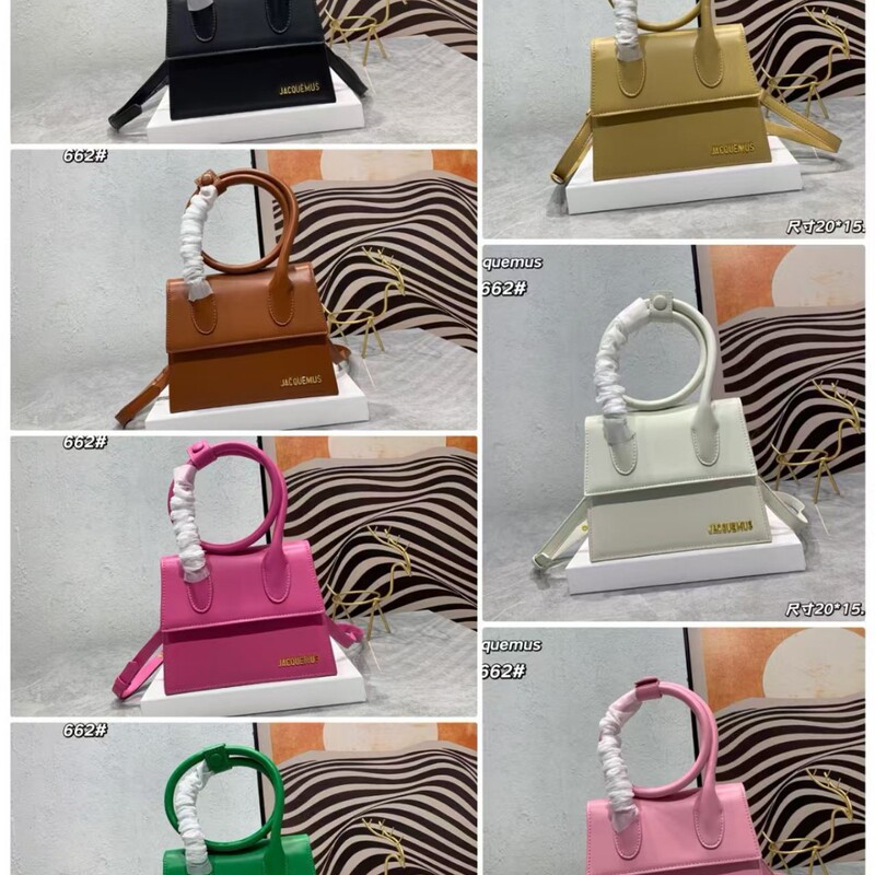 Jacquemus Niche Design High-Quality Textured Leather Women's Bag with a Unique Curved Handle for Shoulder, Crossbody, and Hand Carry Jacquemus Niche Design High-Quality Textured Leather Women's Bag with a Unique Curved Handle for Shoulder, Crossbody, and Hand Carry