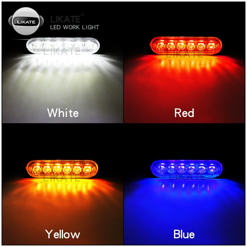 Автомобильная дневная лампа средней сети, тянущая 4/6 LED, беспроводной пульт, частотный фонарь, боковые красно-синие полицейские огни для грузовика