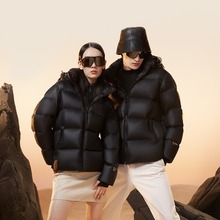 【黑金鹅绒】高端鹅绒短款款羽绒服男女同款情侣冬季连帽外套女潮