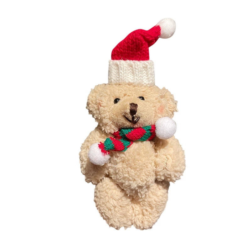Plush keychain, doll, cute accessory, backpack, children's creative pendant, with little bears, creative gift