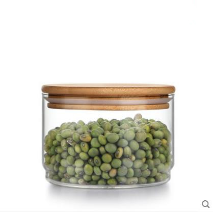 Ensaladera de verduras y frutas de vidrio transparente para el hogar tarro de almacenamiento de vidrio de borosilicato tarro de almacenamiento de bocadillos de frutas secas de múltiples capas