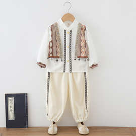 春款新品汉服童装男童民族风裤套装中国风儿童套装表演服批发