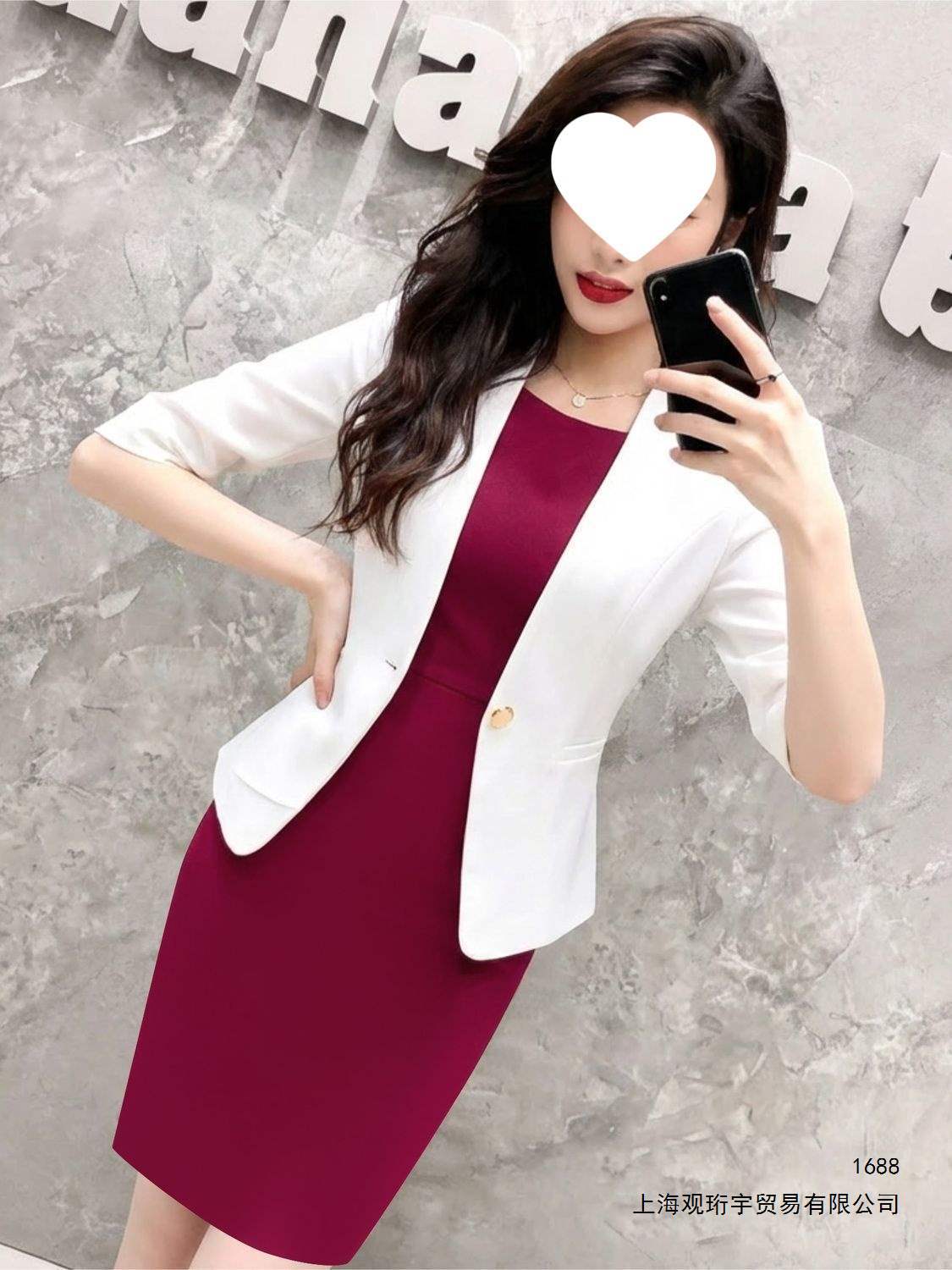 Women's dress suit, summer mid-sleeve professional executive suit jacket, stylish and chic, suitable for the workplace and teachers.