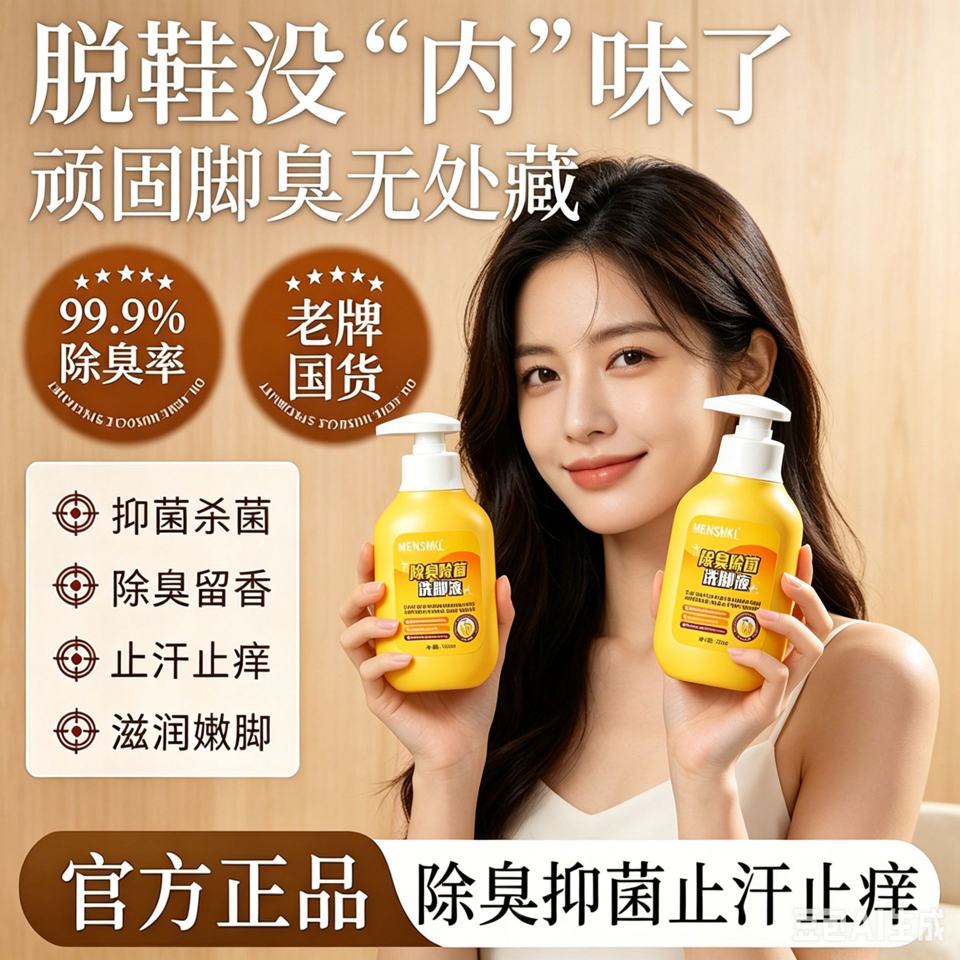 硫磺除臭香氛洗脚液除异味汗脚足部护理足浴液抑菌除臭洗脚液正品