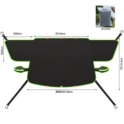Car snow shield and Anti-Freeze Car Cover, Winter - green-hemming-6-magnetic-oxford-cloth-front-blocksside-window-blocks4-windproof-straps-frosted-pocket-packaging