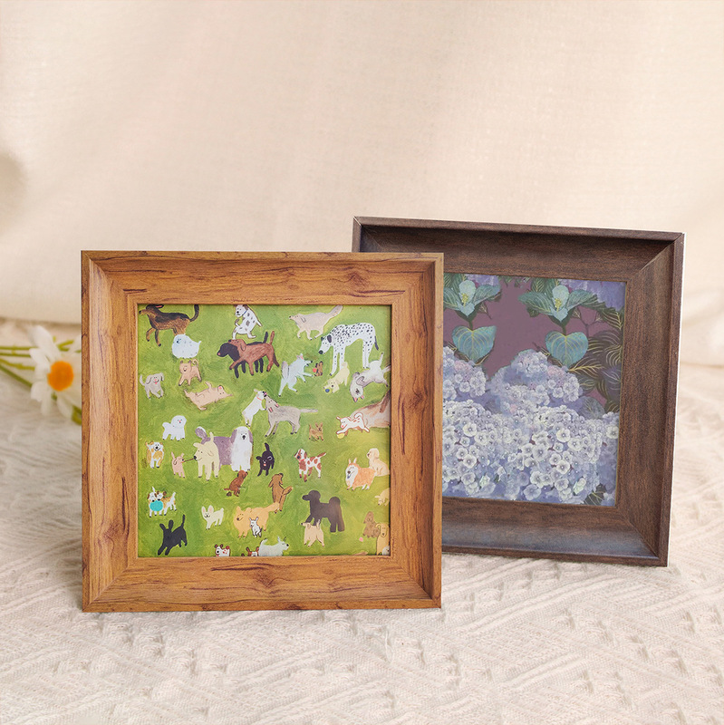 Retro square photo frame set table oil painting frame Chinese book mounting method wall manufacturers wholesale square photo frame
