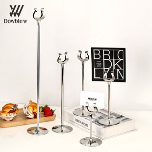Stainless Steel Menu Holder Thickened Restaurant Menu Number Card Holder Hotel Wedding Banquet Seat Card Table Number Display
