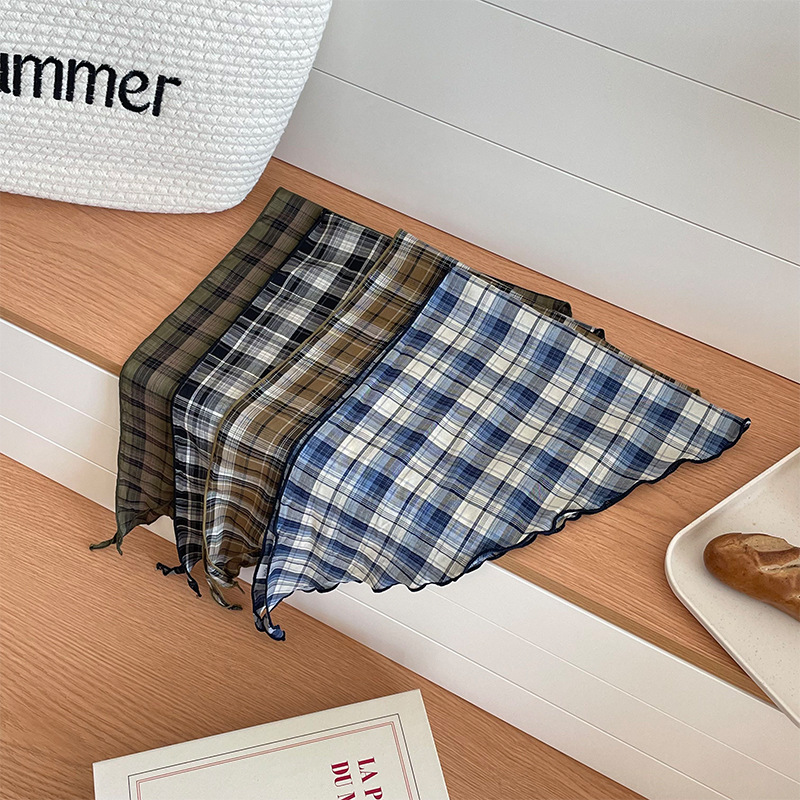 Pañuelo de seda de alta calidad, bufanda de decoración de cuello de todo fósforo coreana, bufanda triangular retro literaria, bufanda de cintura, cinturón para el cabello, cabello atado