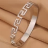 161 Steel Color Hollow Great Wall Pattern Bracelet