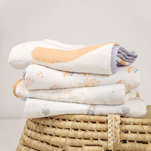 婴儿纱布浴巾六层被子宝宝童被新生儿婴童盖毯幼儿园午休被包巾