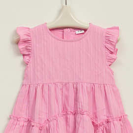 亚马逊热销儿童纯棉洋气小童裙字宝宝公主裙童装女童无袖连衣裙