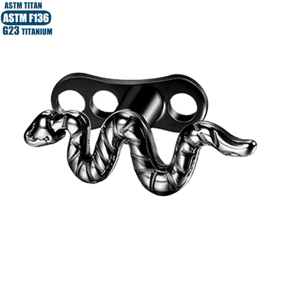 F136 Titanium Snake Buried Nail Internally Threaded Implant Grade Body Piercing Jewelry Clavicle Subdermal Implant Bone Nail with Base detail image 7