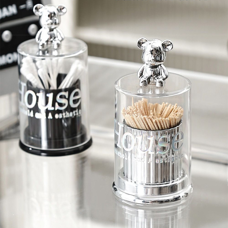 Plastic light luxury storage bucket mildew-proof cotton swab toothpick floss and other bulk materials dustproof moisture-proof multifunctional storage tube