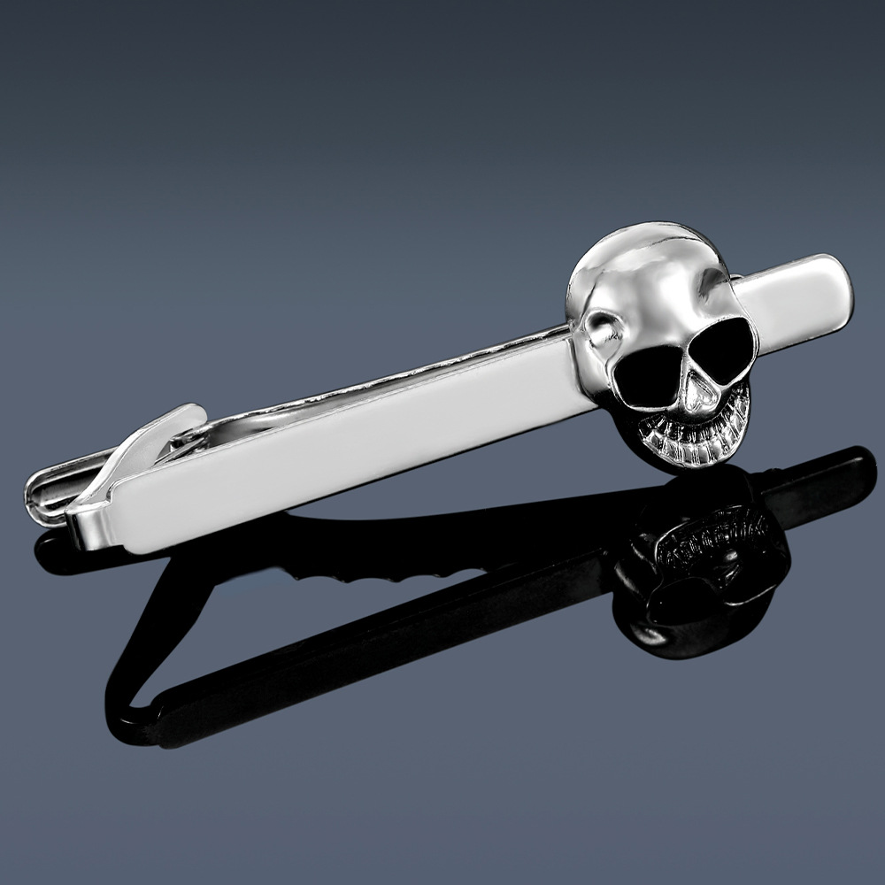 trend skull alloy tie clip creative high end suit shirt versatile accessories manufacturers new products in stock_voghion.com