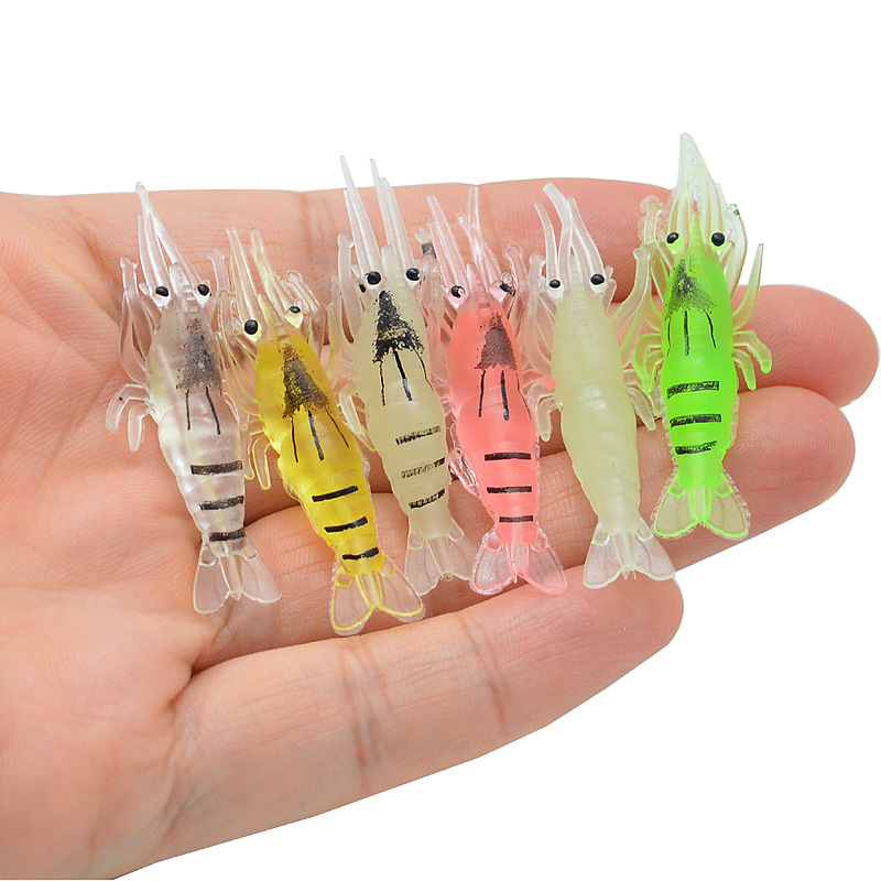 Soft Shrimp Fishing Lures 40mm 1g Sand Shrimp Baits Fresh Water Bass Swimbait Tackle Gear