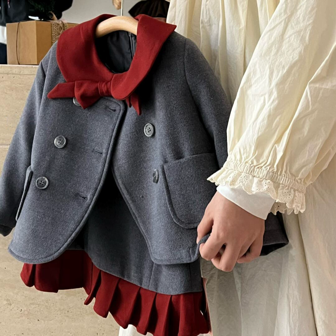 朴与素 Чипсы картофельные демисезонные, набор, куртка, платье, детская одежда, опт