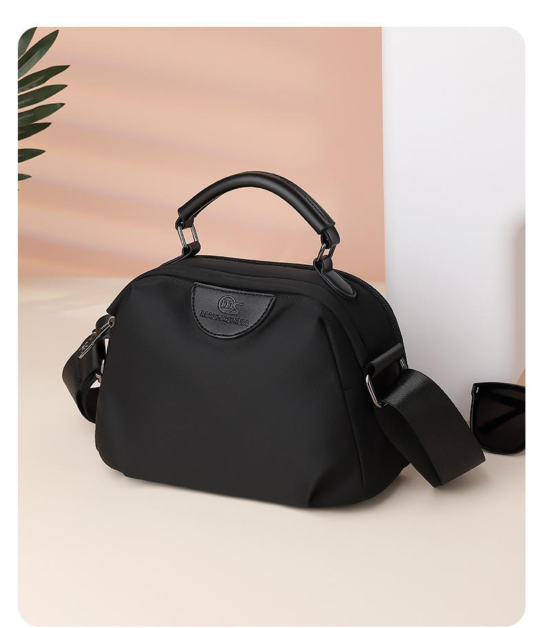 432g Weight Polyester Cotton Lining Material Zipper Closure Type Women's Oxford Cloth Solid Color Basic Pillow Shape Zipper Crossbody Bag
