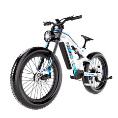 クロスボーダー Bafang 1000W52V ミッドモーター 21Ah カーボンファイバースノータイヤ DNM フルショックアブソーバー電動自転車