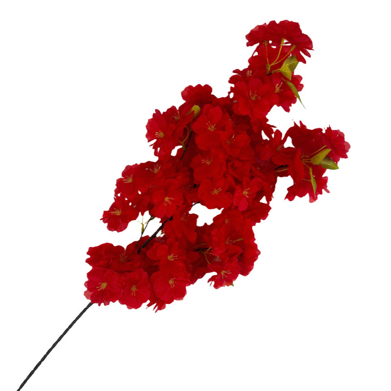 模擬カラフルな桜の枝、造花、プラスチック製の桃の枝、店舗の天井の装飾、花のつる、結婚式のインターネット有名人の桜の枝|undefined