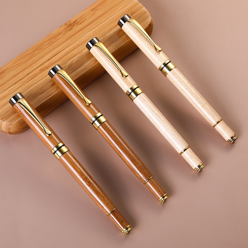 Wooden Signature Pen, Business Metal Gel Pen, Ballpoint Pen, Maple Wood Signature Pen, Gift Pen, Customizable with Logo Engraving