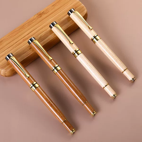 Wooden Signature Pen, Business Metal Gel Pen, Ballpoint Pen, Maple Wood Signature Pen, Gift Pen, Customizable with Logo Engraving
