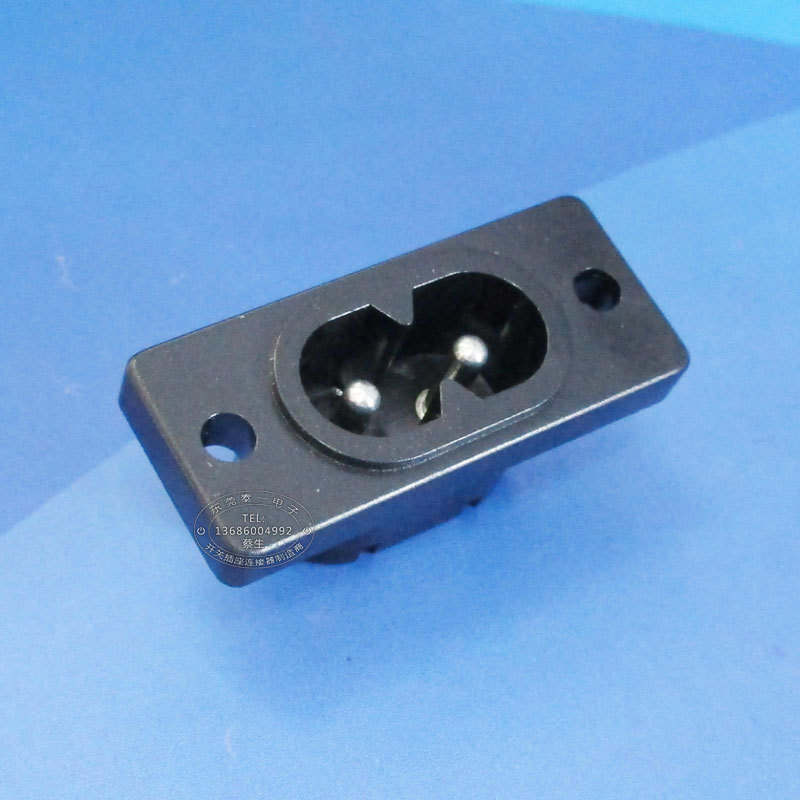 小家电2.5A输入充电8字口35*15带螺丝孔八字尾AC电源插座AC006