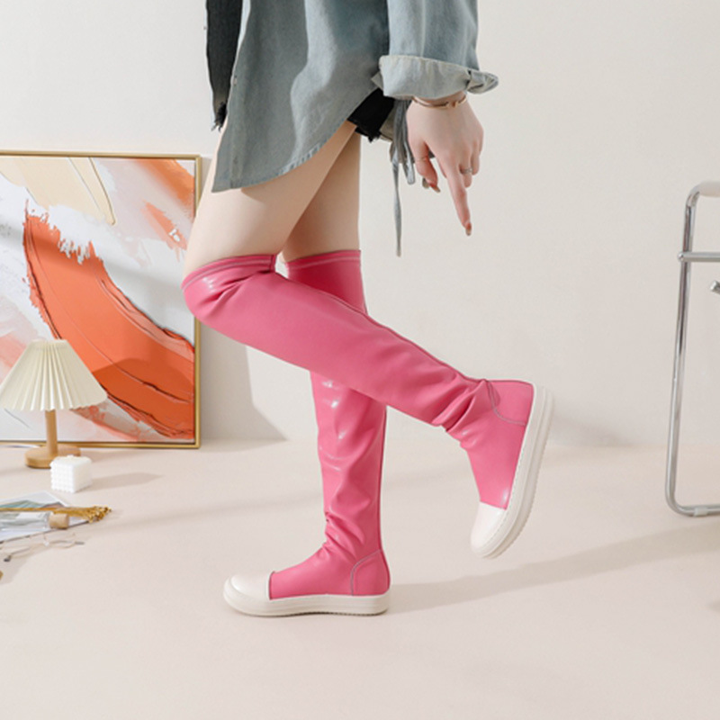 Amazon cross-border boots new long tube popular knee boots flat comfortable simple boots