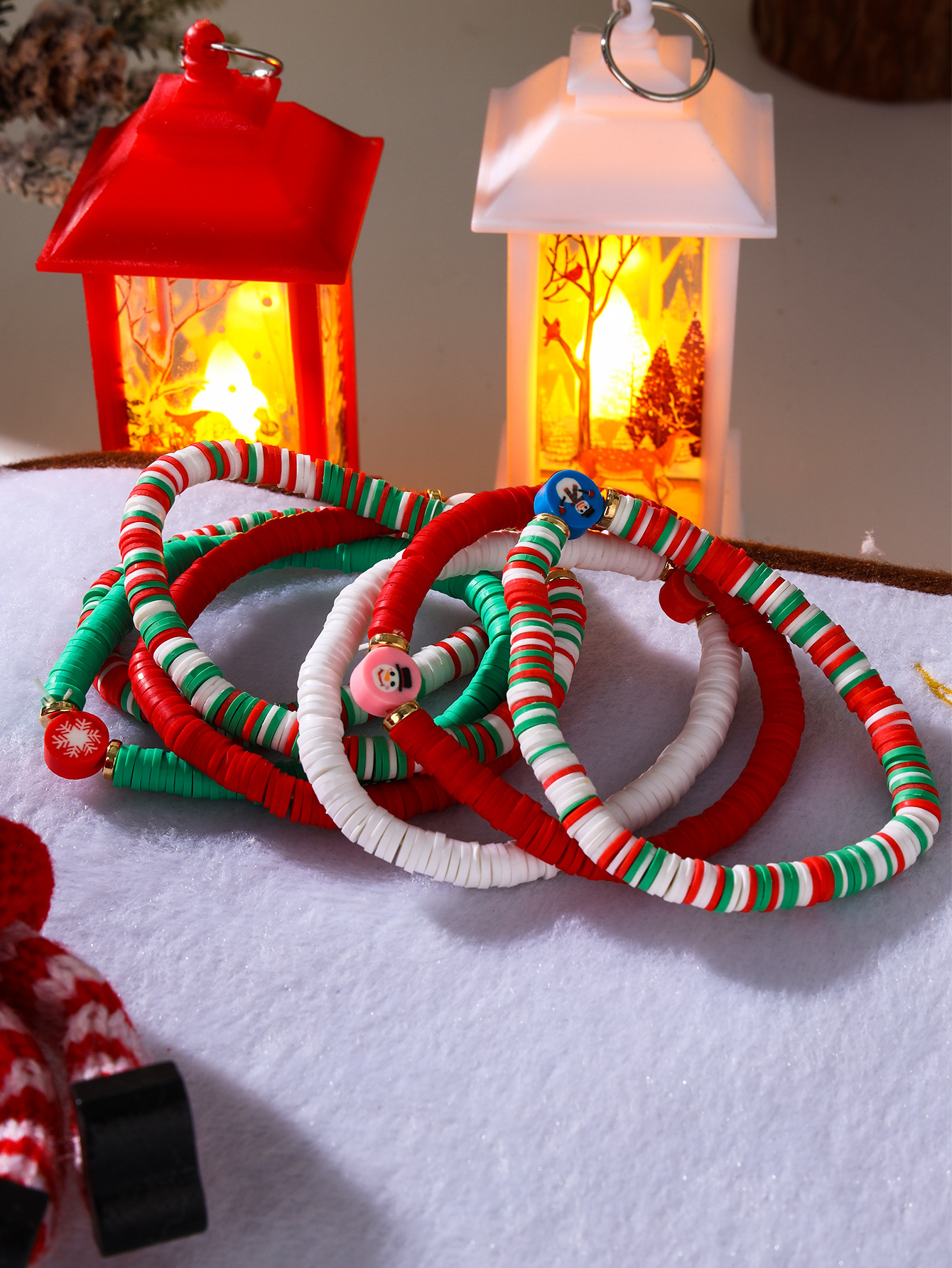 Süss Weihnachtsbaum Weihnachtsmann Weichen Lehm Weihnachten Frau Armbänder display picture 2