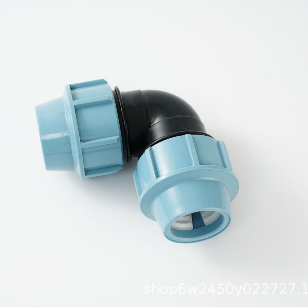 Codo de conexión rápida de PE Codo de conexión rápida Accesorios de tubería de riego de ahorro de agua agrícola Accesorios de codo de conexión rápida Jardín