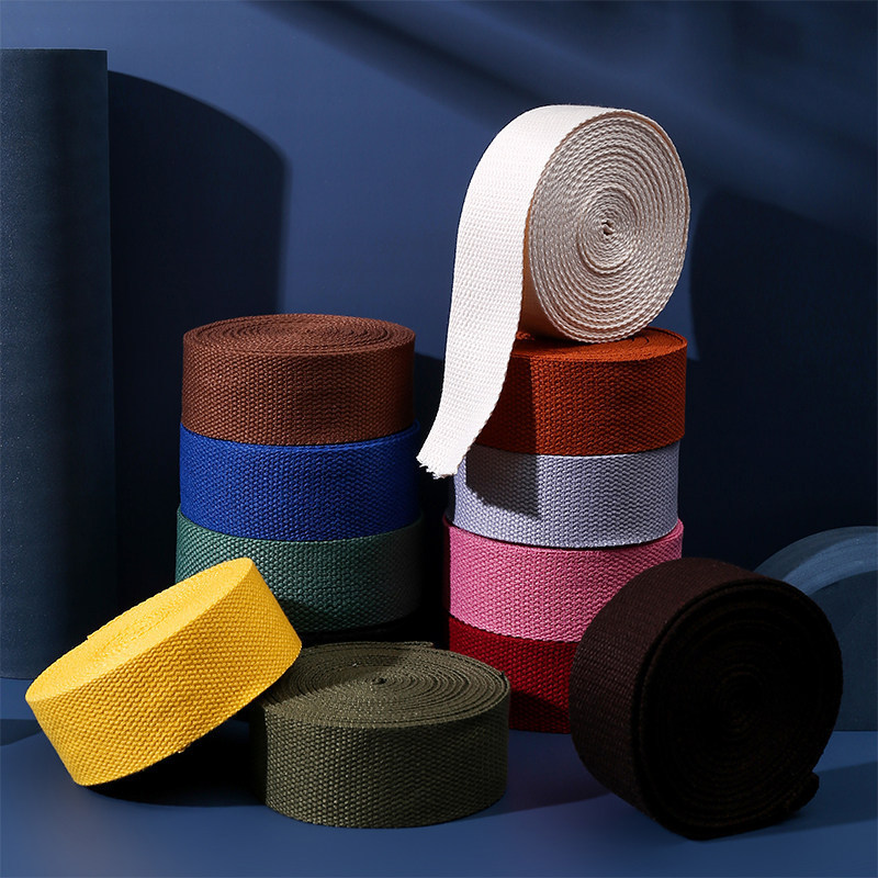 Cinta de poliéster y algodón de colores al por mayor del fabricante, en stock para cinturones, bolsos, mochilas, bolsas de lona, cinta de algodón con patrón de cuentas para yoga