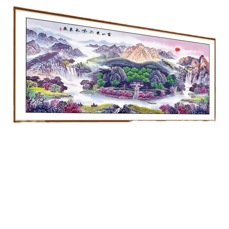 Mona Lisa Royal punto de cruz púrpura bienes genuinos simple paisaje pintura paisaje sin gancho 55 color bordado completo image 5