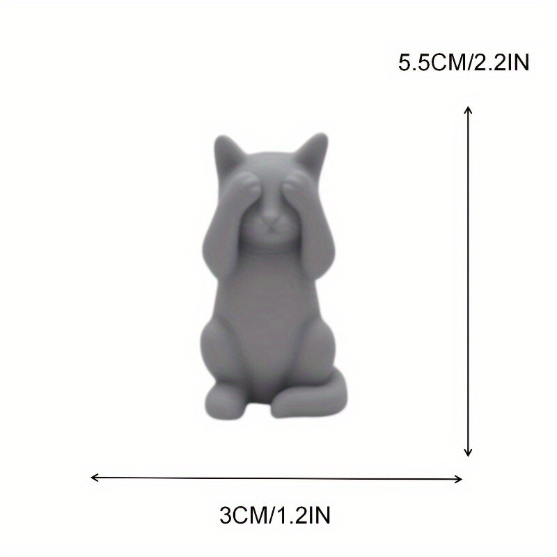 跨境三只聪明猫不听不说不看造型小猫塑料摆件桌面小雕像创意摆件|undefined