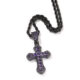 Hip-hop New Blue Zircon Cross Men's Necklace Fashion All-match Heavy Industry Punk Woolen Chain Cross-border Jewelry