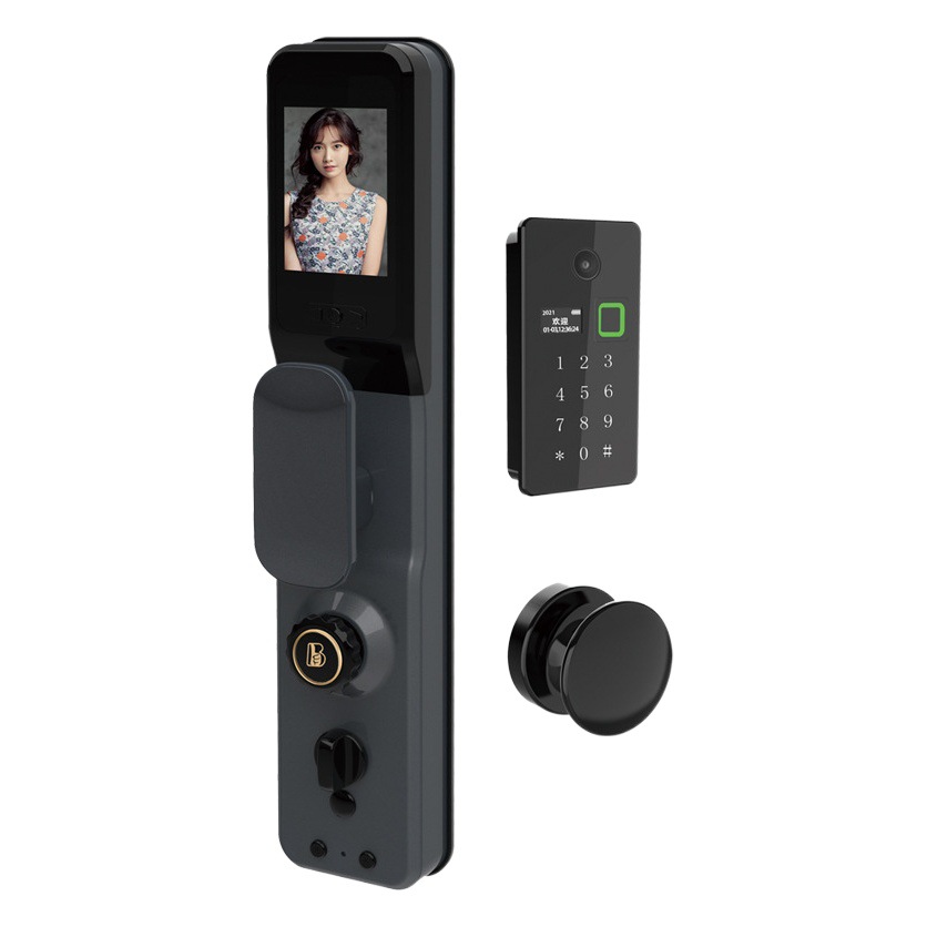 Cerradura inteligente totalmente automática con incrustaciones de huellas dactilares, cerradura de puerta inteligente para el hogar, cerradura con contraseña, cerradura electrónica ligera para hotel de lujo