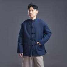 保暖加棉秋冬男款棉袄外套 中国风唐装七扣手工盘扣保暖棉服