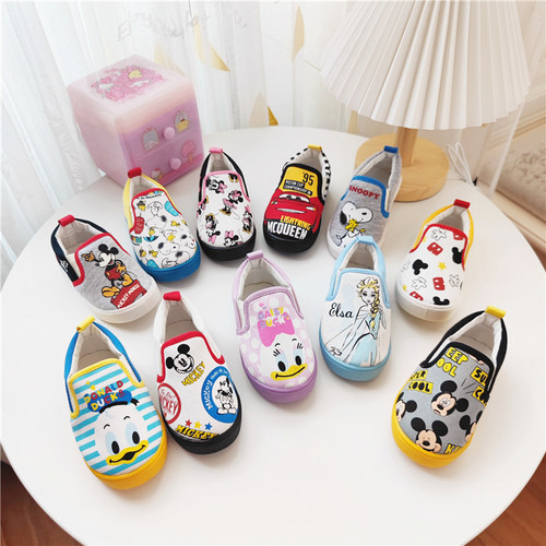  Autumn and Winter Danxijia Joint Cartoon Slip-On Loafers Baby Canvas Shoes Men's and Women's Children's Sneakers