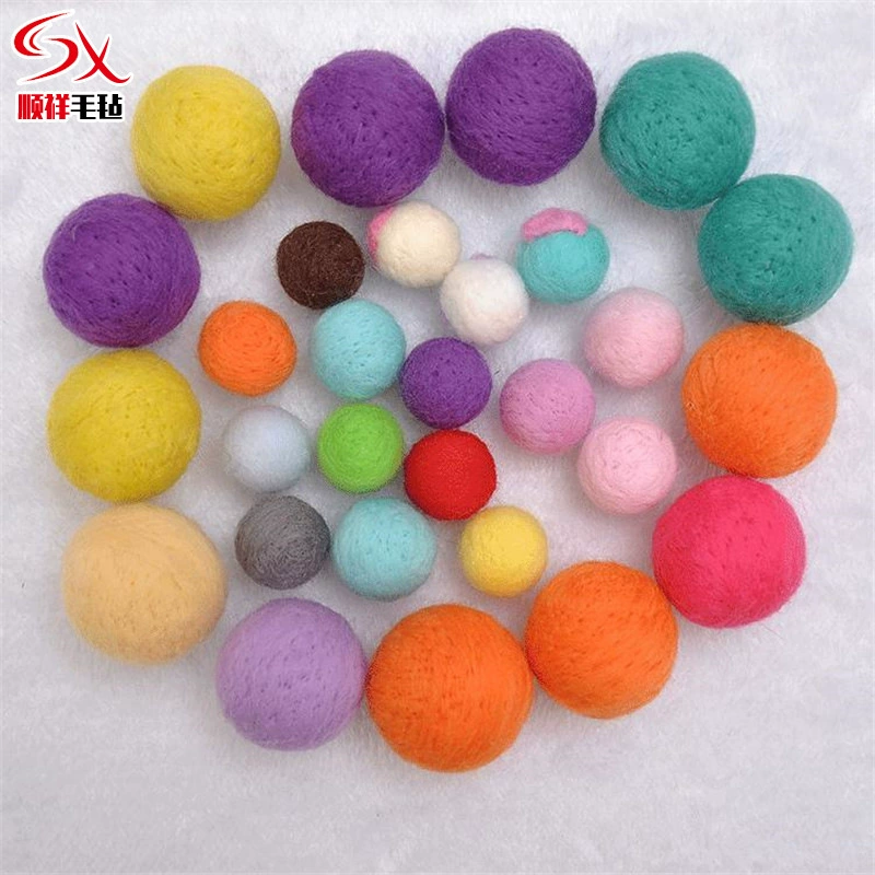 Завод Прямые поставки промышленных шерсть чувствовал мяч новые творческие Рождественские украшения кулон цвет тычок чувствовал мяч